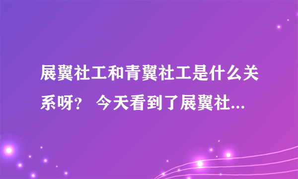 展翼社工和青翼社工是什么关系呀？ 今天看到了展翼社工论坛，也是社会工作行业论坛……