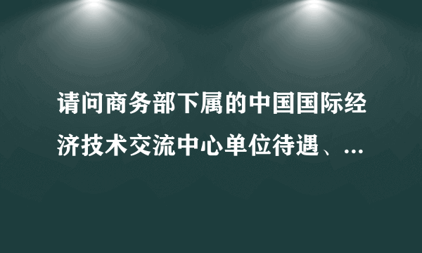 请问商务部下属的中国国际经济技术交流中心单位待遇、前景怎么样？