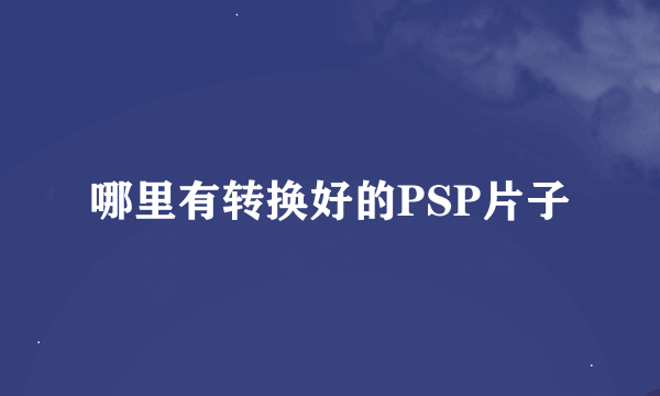 哪里有转换好的PSP片子