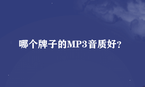 哪个牌子的MP3音质好？