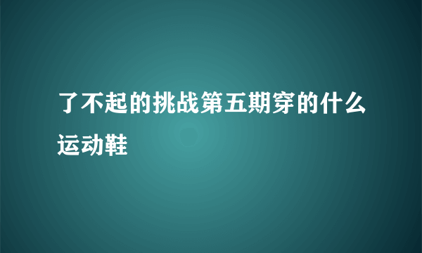 了不起的挑战第五期穿的什么运动鞋