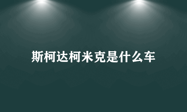 斯柯达柯米克是什么车