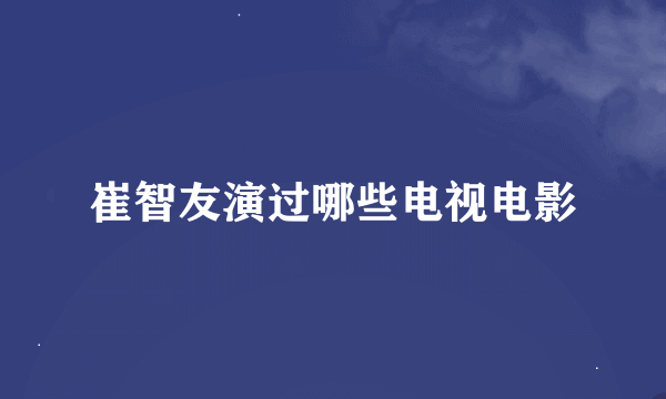 崔智友演过哪些电视电影