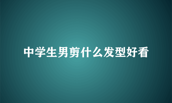 中学生男剪什么发型好看