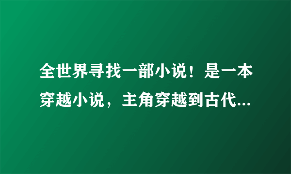 全世界寻找一部小说！是一本穿越小说，主角穿越到古代并且做了一个家丁，剧情我已经不记得了，但是有两个