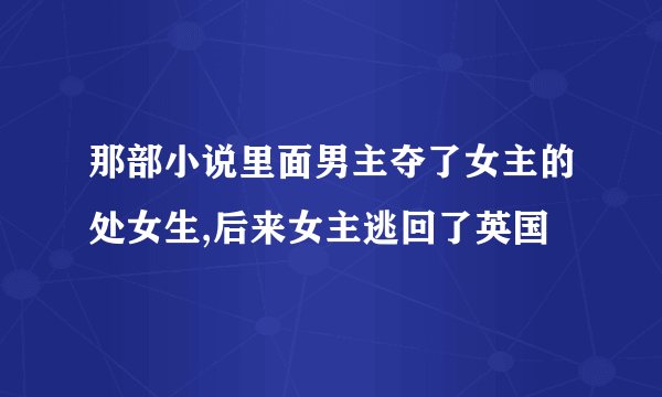 那部小说里面男主夺了女主的处女生,后来女主逃回了英国