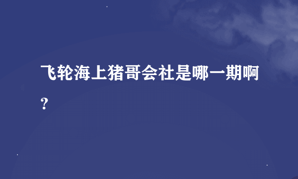 飞轮海上猪哥会社是哪一期啊？