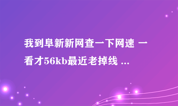 我到阜新新网查一下网速 一看才56kb最近老掉线 游戏都扣分