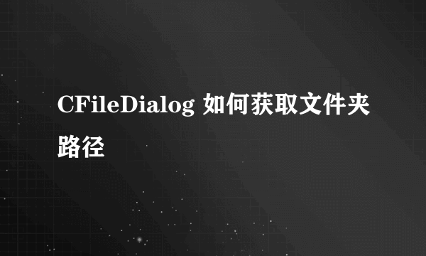 CFileDialog 如何获取文件夹路径