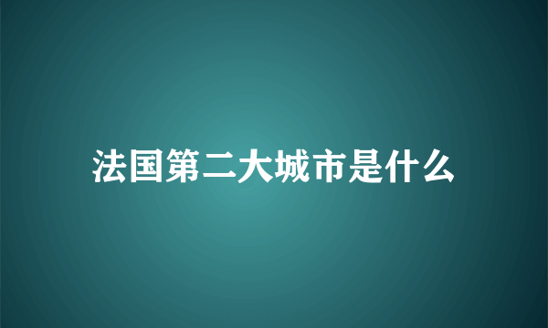 法国第二大城市是什么