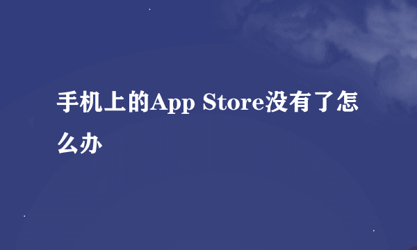 手机上的App Store没有了怎么办