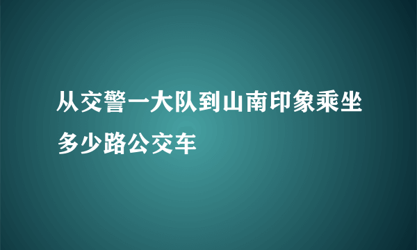 从交警一大队到山南印象乘坐多少路公交车