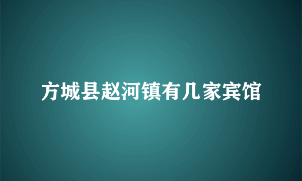 方城县赵河镇有几家宾馆