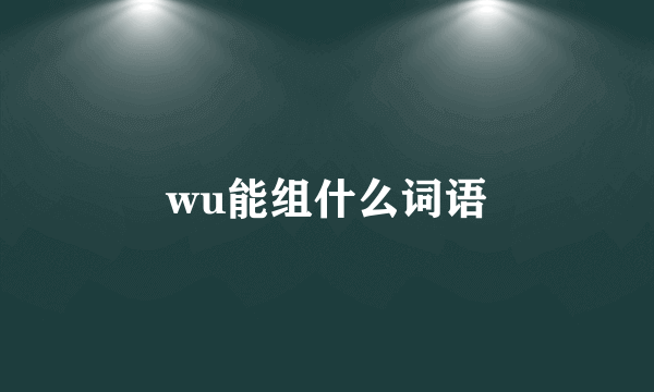 wu能组什么词语