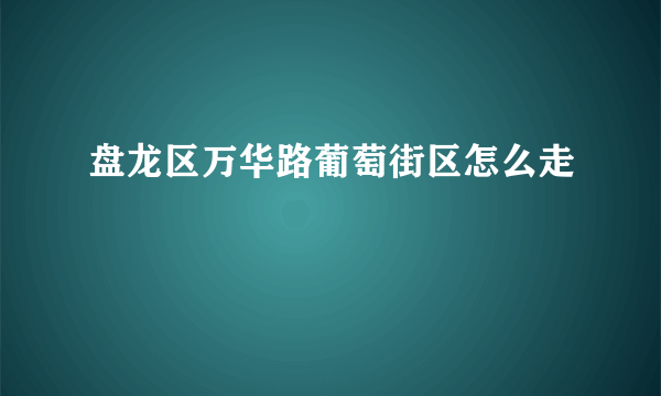 盘龙区万华路葡萄街区怎么走