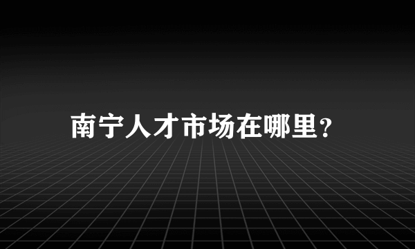 南宁人才市场在哪里？