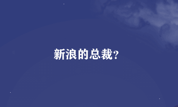 新浪的总裁？