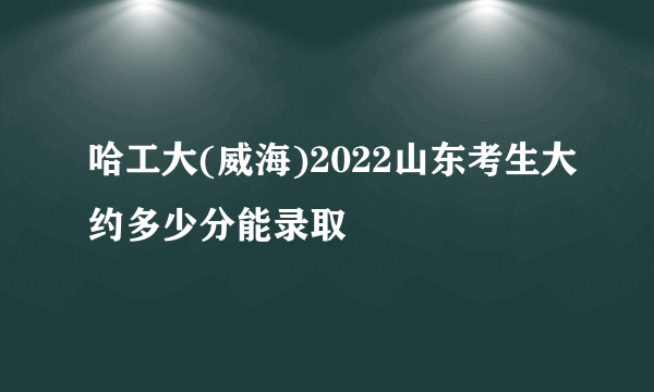 哈工大(威海)2022山东考生大约多少分能录取