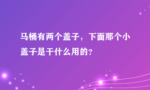 马桶有两个盖子，下面那个小盖子是干什么用的？