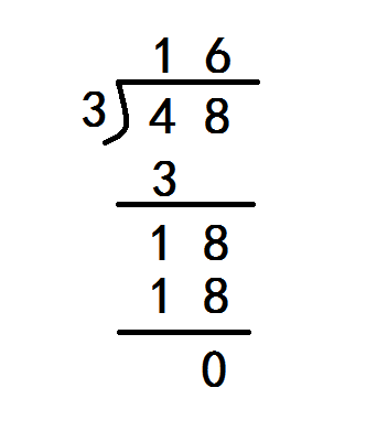 48➗3的竖式每一步的意思