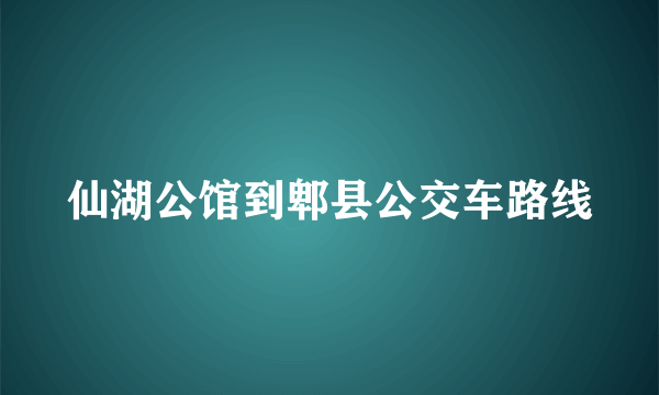 仙湖公馆到郫县公交车路线