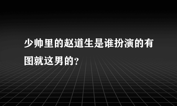 少帅里的赵道生是谁扮演的有图就这男的？