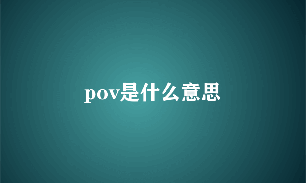 pov是什么意思