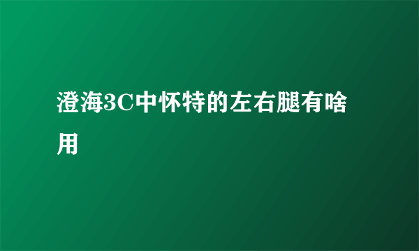 澄海3C中怀特的左右腿有啥用