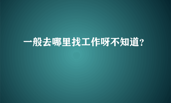 一般去哪里找工作呀不知道？