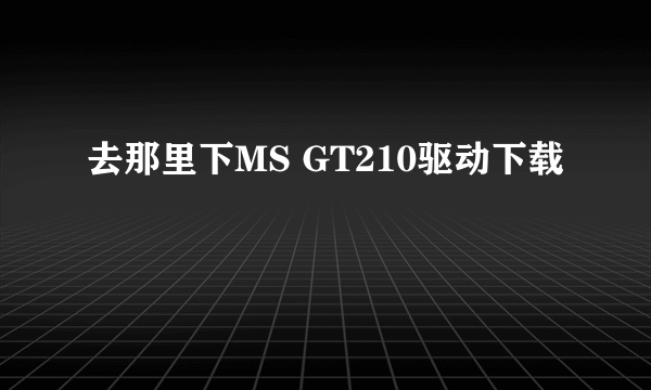 去那里下MS GT210驱动下载