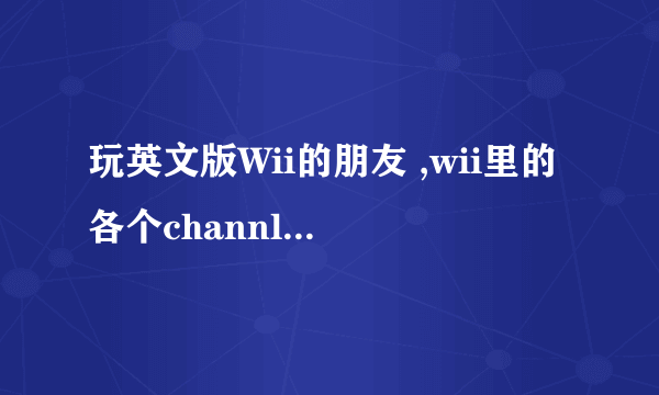 玩英文版Wii的朋友 ,wii里的各个channl都有什么作用