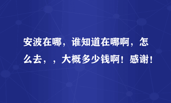 安波在哪，谁知道在哪啊，怎么去，，大概多少钱啊！感谢！