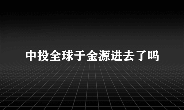 中投全球于金源进去了吗