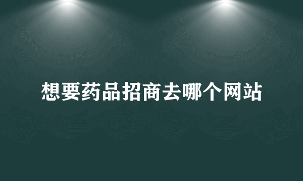 想要药品招商去哪个网站