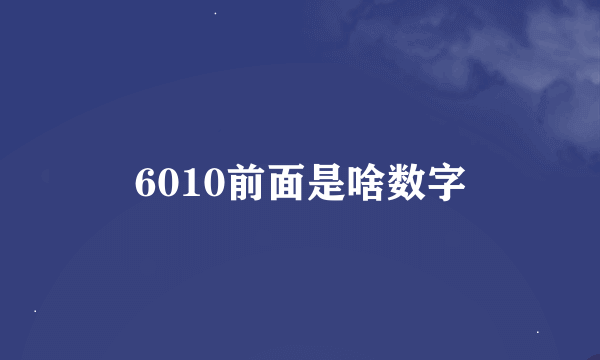 6010前面是啥数字