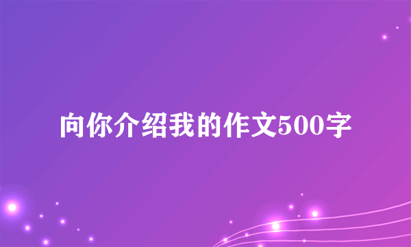 向你介绍我的作文500字