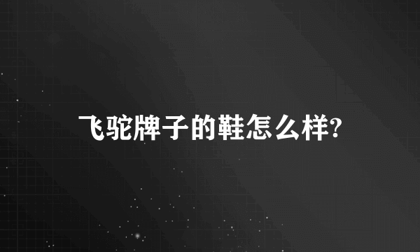 飞驼牌子的鞋怎么样?