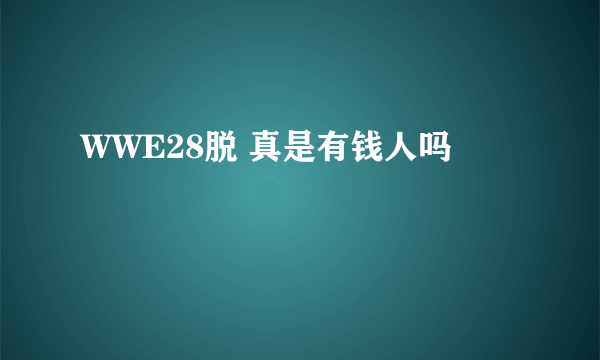 WWE28脱 真是有钱人吗