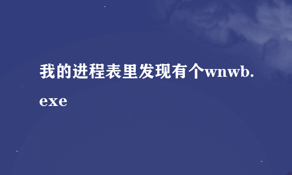 我的进程表里发现有个wnwb.exe