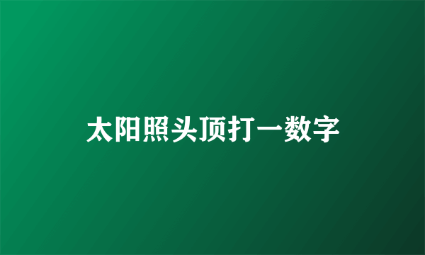 太阳照头顶打一数字