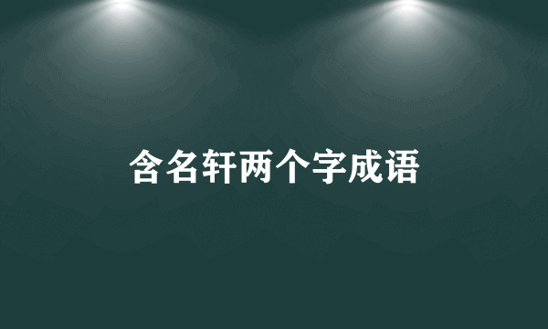 含名轩两个字成语