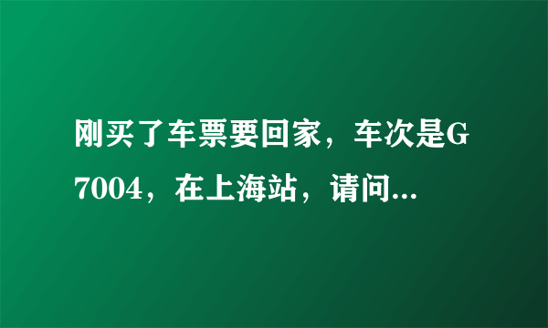 刚买了车票要回家，车次是G7004，在上海站，请问这个上海站是上海火车站吗？？谢谢！！