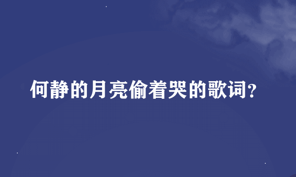 何静的月亮偷着哭的歌词？