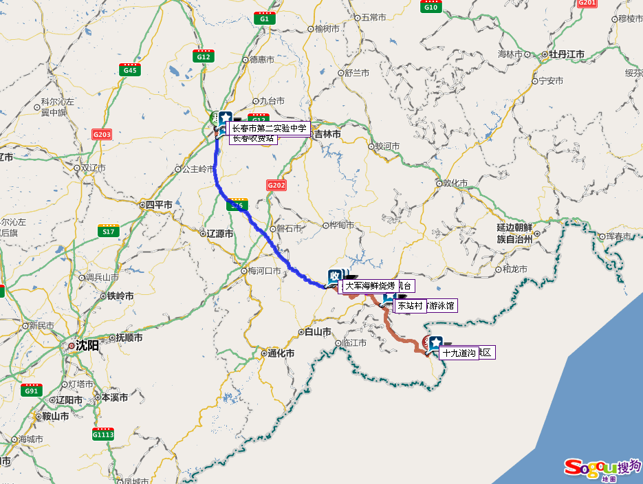 长春到长白山自驾游路线。