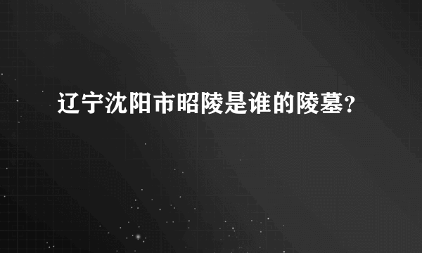 辽宁沈阳市昭陵是谁的陵墓？