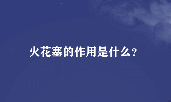 火花塞的作用是什么？