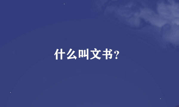 什么叫文书？