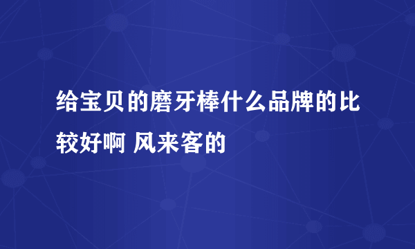 给宝贝的磨牙棒什么品牌的比较好啊 风来客的