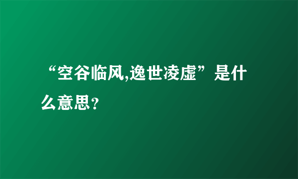 “空谷临风,逸世凌虚”是什么意思？