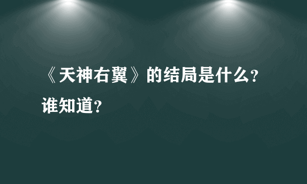 《天神右翼》的结局是什么？谁知道？